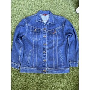 Vintage Lee Denim Jacket Made in USA Union Made Women's 11/12 Trucker Blue Jean